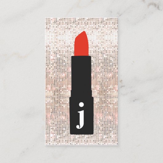 モノグラム美しい続編かわいいメイクアップアーティストの口紅 名刺 (正面)