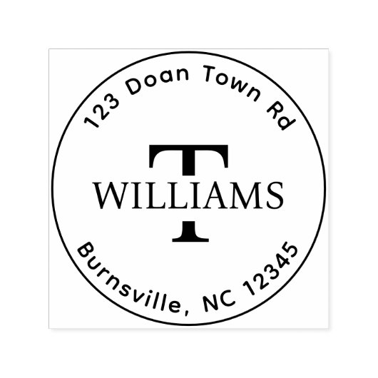 モノグラム自己インキング差出人住所ゴム印 セルフインキングスタンプ (デザイン)