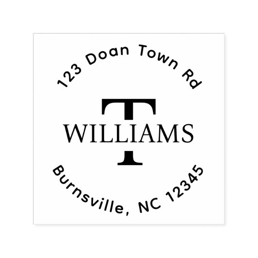 モノグラム自己インキング差出人住所ゴム印 セルフインキングスタンプ (デザイン)