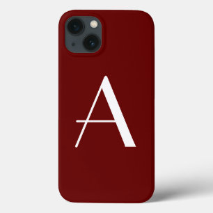 モノグラム自己名イニシャルヴィンテージダークレッド iPhone 13ケース
