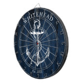 モノグラム航海のいかりネイビーブルーウッド ダーツボード (正面右)