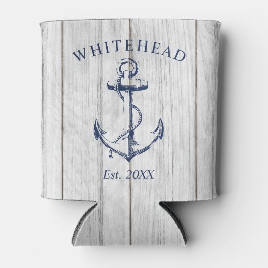 モノグラム航海のいかりホワイトウッド 缶クーラー (正面)