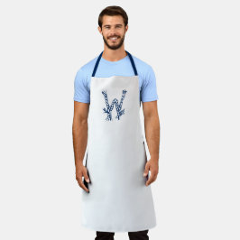 モノグラム航海のカスタムロープノット青い白 エプロン