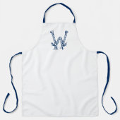 モノグラム航海のカスタムロープノット青い白 エプロン (正面)