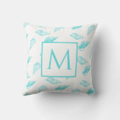 モノグラム航海のシーシェルシェルシェルシェルシェルアクアティール(緑がかった色)ブルー クッション (裏面)