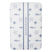 モノグラム航海のシーホース星魚海軍ブルーショ バスマット (正面縦)