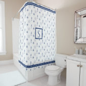 モノグラム航海のシーホース星魚海軍ブルー シャワーカーテン (インサイチュ)