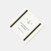 モノグラム航海のス結婚カクテルナプキン スタンダードカクテルナプキン (角)