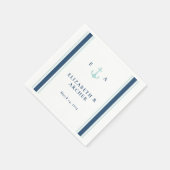 モノグラム航海のス結婚カクテルナプキン スタンダードカクテルナプキン (角)