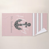 モノグラム航海のダスティバラピンクフローラいかり バスタオル (バスタオル)