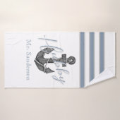 モノグラム航海のダスティブルーブルーフローラいかりビーチ バスタオル (バスタオル)