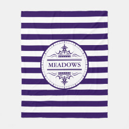 モノグラム航海のネイビエレガントーブルーフリースブランケット フリースブランケット