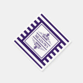 モノグラム航海のネイビエレガントーブルー紙ナプキンス スタンダードカクテルナプキン (角)