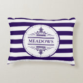 モノグラム航海のネイビーエレガントブルーアクセント枕 アクセントクッション (裏面)