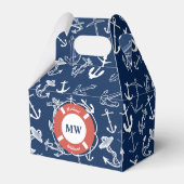 モノグラム航海のネイビーブルーいかりパターン フェイバーボックス (裏面サイド)