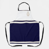 モノグラム航海のネイビーブルーいかり エプロン (正面)