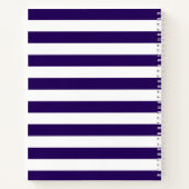 モノグラム航海のネイビーブルーストライプノートブック ノートブック (裏面)