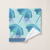 モノグラム航海のビーチ格言ブルーホワイトボーイ バスタオルセット (ウォッシュタオル)