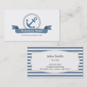 モノグラム航海のブルーいかり名刺 名刺 (正面/裏面)