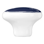 モノグラム航海のホワイトネイビーブルースターフィッシュビーチ セラミックノブ (側面)
