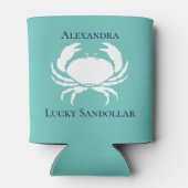 モノグラム航海のモノグラムティール（緑がかった色）ホワイトカニ缶 缶クーラー (裏面)