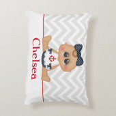 モノグラム航海の付き可愛いベビーガール アクセントクッション (裏面(縦))