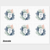 モノグラム航海の海ビーチマリーン結婚ズ スクエアシール (シート)