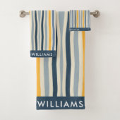 モノグラム色の線エレガントスタイリッシュ バスタオルセット (インサイチュ)