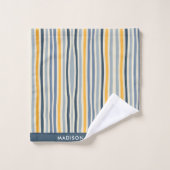 モノグラム色の線エレガントスタイリッシュ バスタオルセット (ウォッシュタオル)