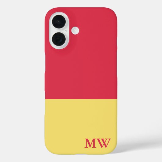 モノグラム色ブロック濃いピンクと黄色 Case-Mate iPhoneケース (裏面)
