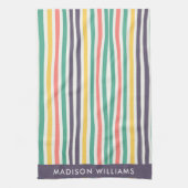 モノグラム色ラインエレガントキッスタイリッシュチンT キッチンタオル (縦)