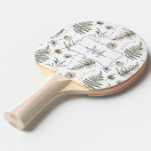 モノグラム花とシダ離れフローラ植物学 卓球ラケット (正面アングル)