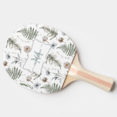 モノグラム花とシダ離れフローラ植物学 卓球ラケット (横)