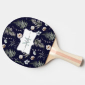 モノグラム花とシダ離れフローラ植物学 卓球ラケット (横)