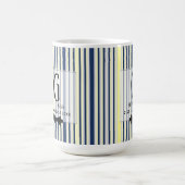 モノグラム花婿介添人groomsmenグロムスマン海軍イエロー コーヒーマグカップ (中央)