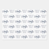 モノグラム花嫁メイドフラワーガールメイドオナーズブルー ラッピングペーパーシート (正面3)