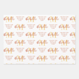 モノグラム花嫁メイド花女メイドの感謝してい名誉 ラッピングペーパーシート