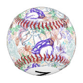 モノグラム花柄8 野球ボール (裏面)