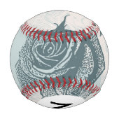 モノグラム花柄(バラ) 野球ボール (裏面)