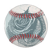 モノグラム花柄(バラ) 野球ボール (正面)