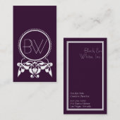 モノグラム花開[紫]名刺 名刺 (正面/裏面)