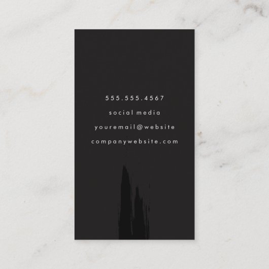 モノグラム芸術的で垂直ブラシ仕上げ 名刺 (裏面)