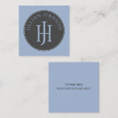 モノグラム芸術的セージ緑の呼び出しカード スクエア名刺 (正面/裏面)