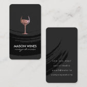 モノグラム芸術的ブラッシュワイングラス 名刺 (正面/裏面)