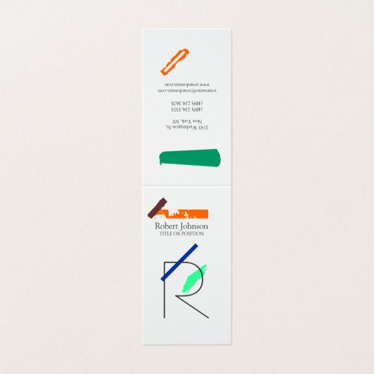 モノグラム芸術的名刺 名刺 (外部フラット)