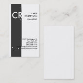 モノグラム芸術的白黒グレイ名刺 名刺 (正面/裏面)