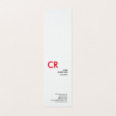 モノグラム芸術的白黒レッド 名刺 (外部フラット)