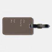 モノグラム茶色の木文字の花荷札 ラゲッジタグ (裏面横)