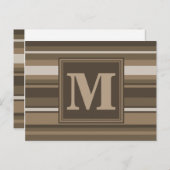 モノグラム茶色ストライプ色 ポストカード (正面/裏面)