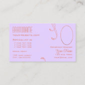 モノグラム華美と写真とコーラルラベンダー 名刺 (裏面)